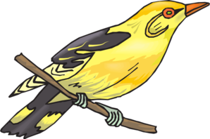 Perched Yellow Finch Clip Art